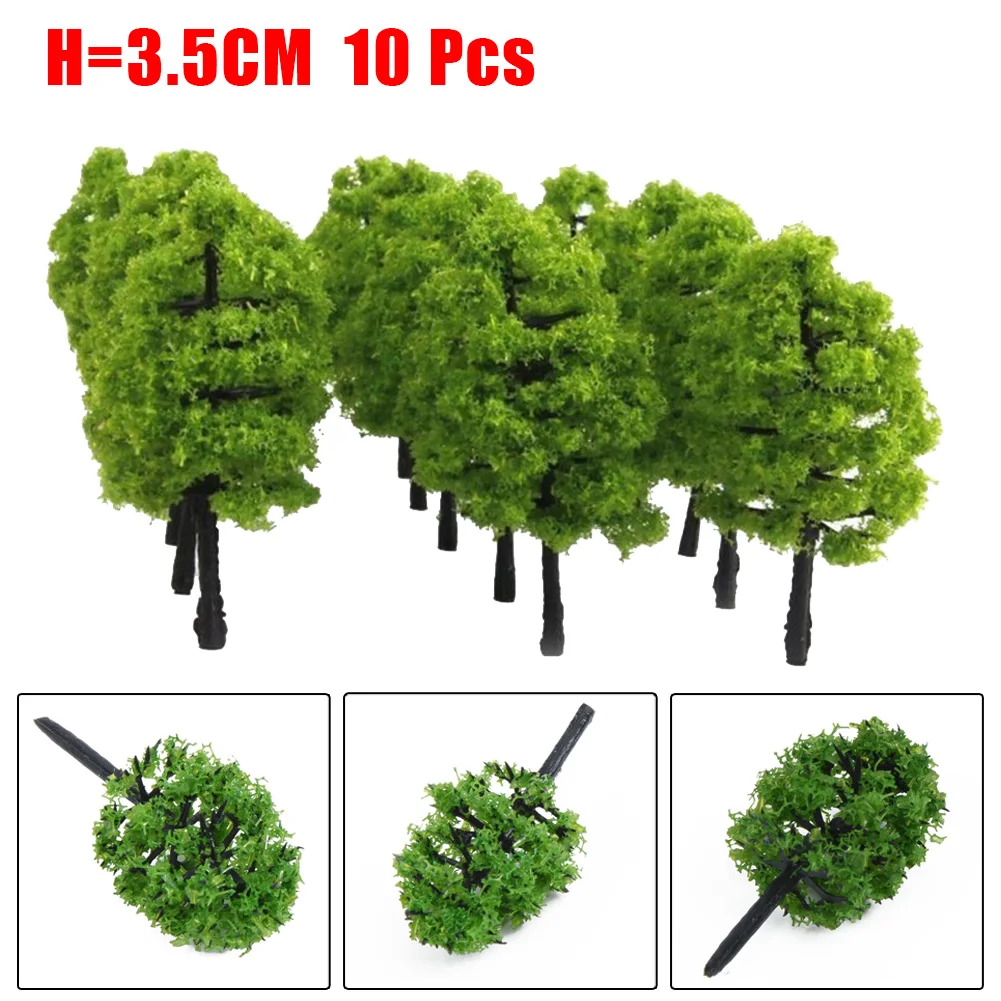 

10Pcs Model Trees Scale Tree DIY Park Rainforest Train Railroad Decoration Building Landscape Miniature Tree 3.5cm