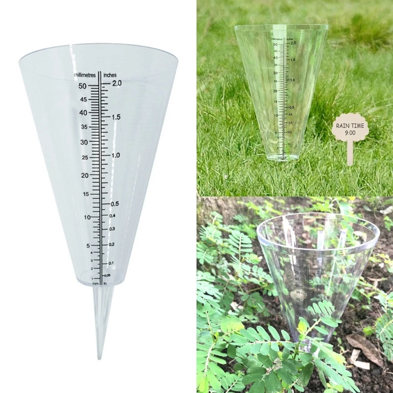 

Garden Cone Rain Gauge Transparent Inserted Outdoor Garden Yard Decoration