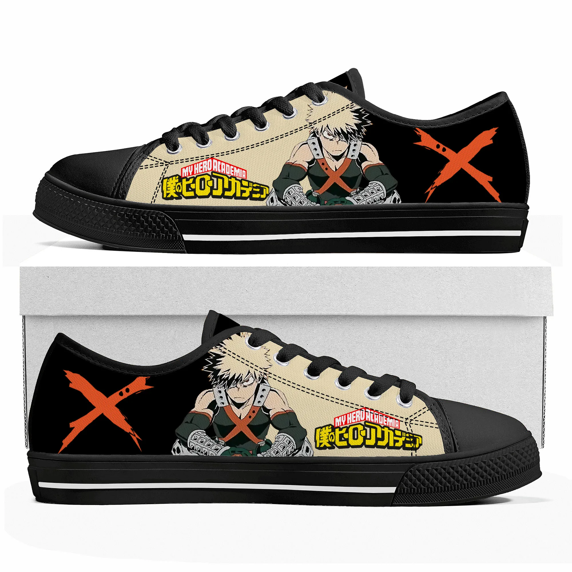

Anime Katsuki Bakugo My Hero Academia Low Top Sneakers Mens Womens Teenager High Quality Canvas Sneaker Couple Shoes Custom Shoe