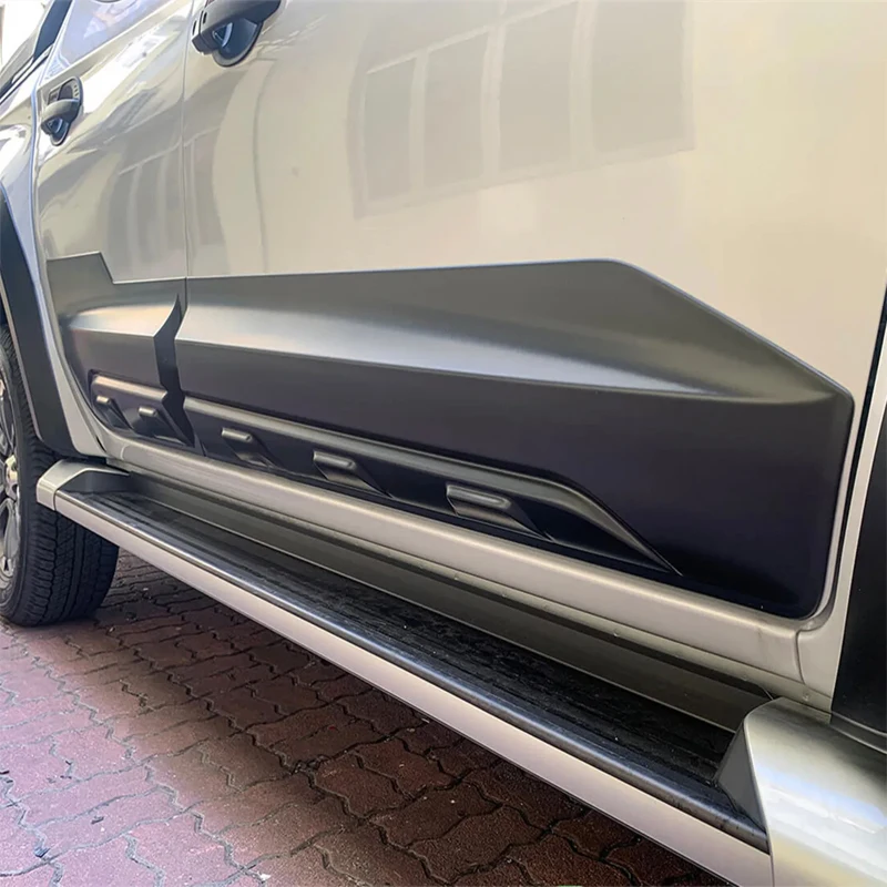 Matte Black Side Door Trims Body Monster Door Cladding for Mitsubishi Triton L200 2019 2020 2021 2023 2024 4X4 Car Accessories 2