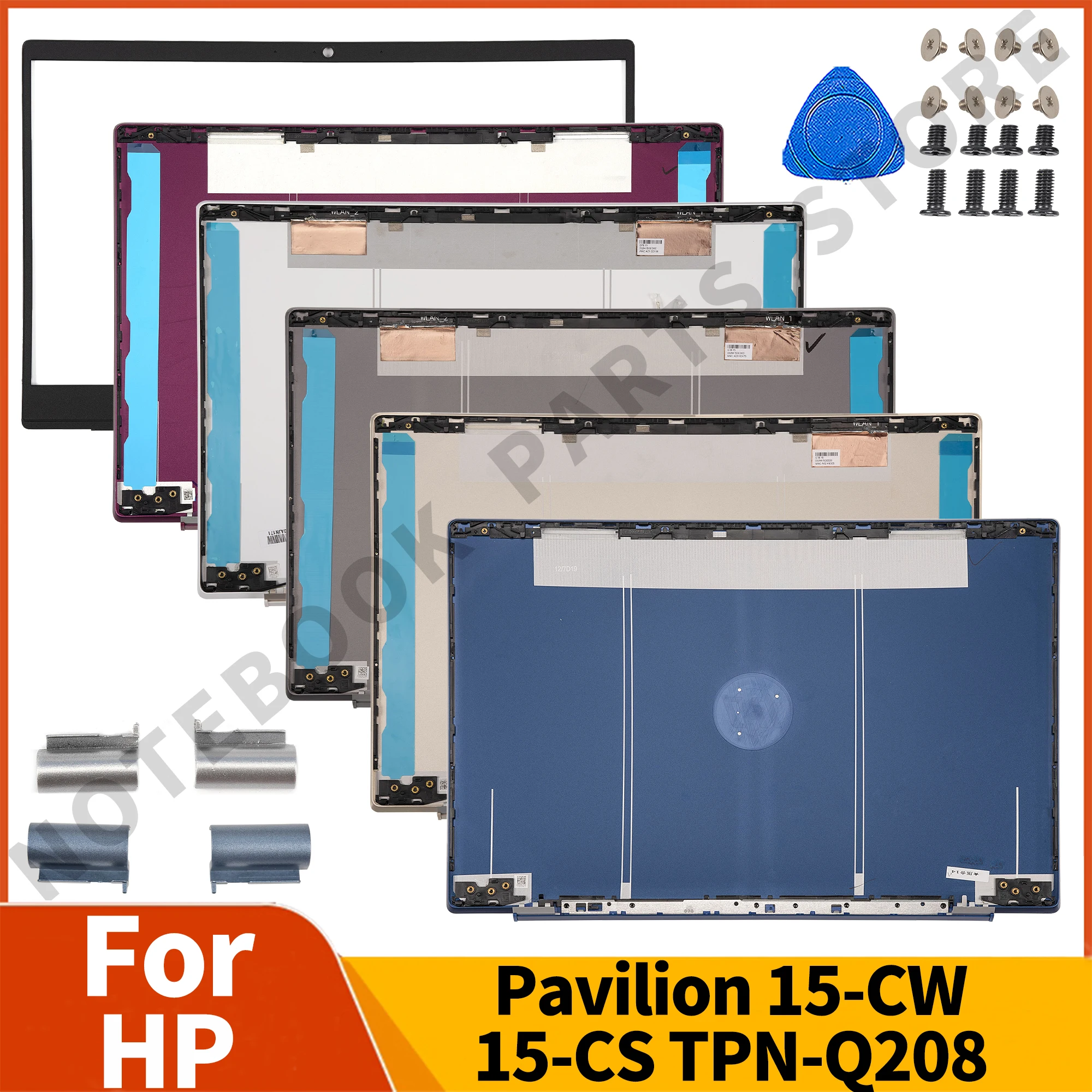 Original New Laptop For HP Pavilion 15-CW 15-CS TPN-Q208 LCD Back Cover/Front Bezel/Hinges/Palmrest/Bottom Case Gray/White/Blue