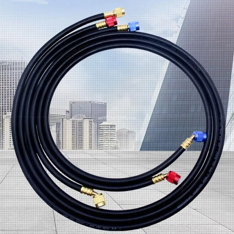 Air Conditioner Drain Hose Connector Pack of 3 Air Conditioning Refrigerant Filling Hoses Hose Adapters HVAC Manifold Gauge Hose Set Rubber Material
