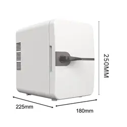 Mini Fridge Portable Refrigerator 110V DC12V 30W with Handle Cooler and Warmer 4 Liters for Rvs Car Truck Cosmetics Beverage