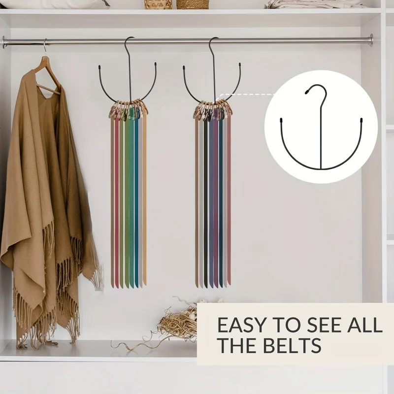 Hanging Hat Organizer Rack Baseball Cap Display Organizer Hat Scarf Towel Tie Storage Holder for Closet Bedroom Saving Space