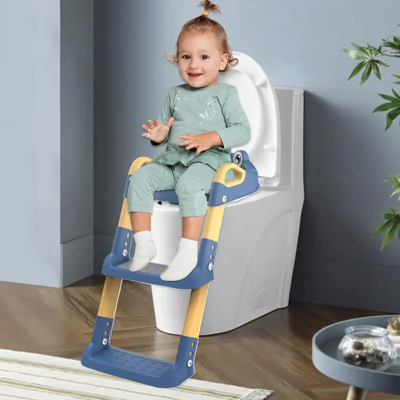 Training Toilet Ladder Kids Potty SeatToilet Stool Foldable Toddler Potty Chair Adjustable Training Toilet Seat for Kids
