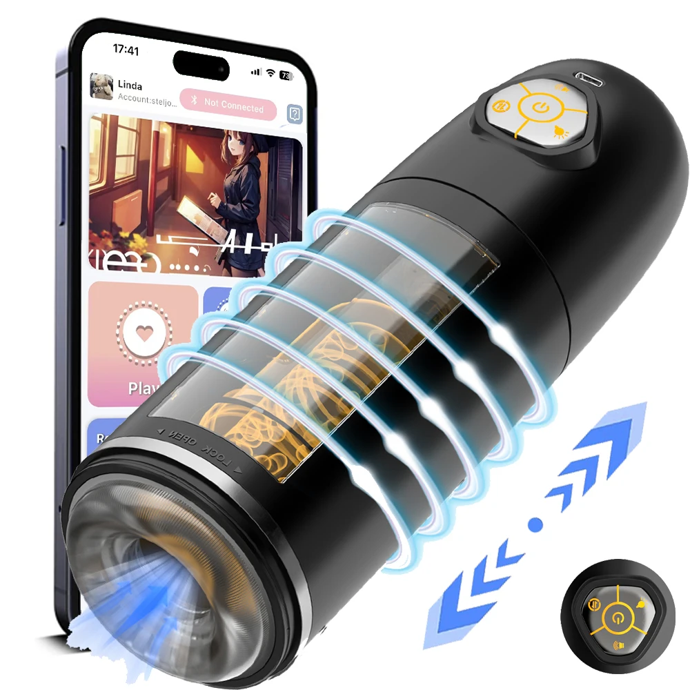 Automatic male masturbator Male Masturbator Cup 10 Thrusting Rotating Modes Pocket Pussy Penis Blowjob Machine Sex Toy For Men Adult Supplies
