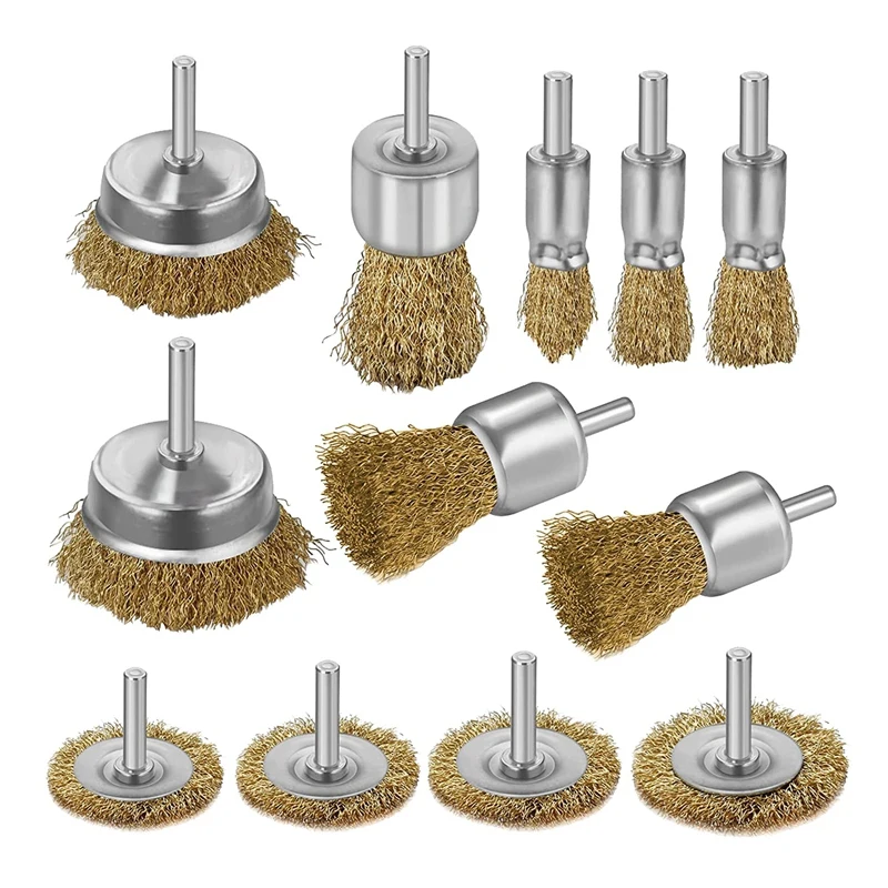 

Wire Brush Wheel Cup Brush 12 Piece Wire Brush Set Wire Brush For Drill 1/4 Inch, Removal For Rust, Paint And Scale