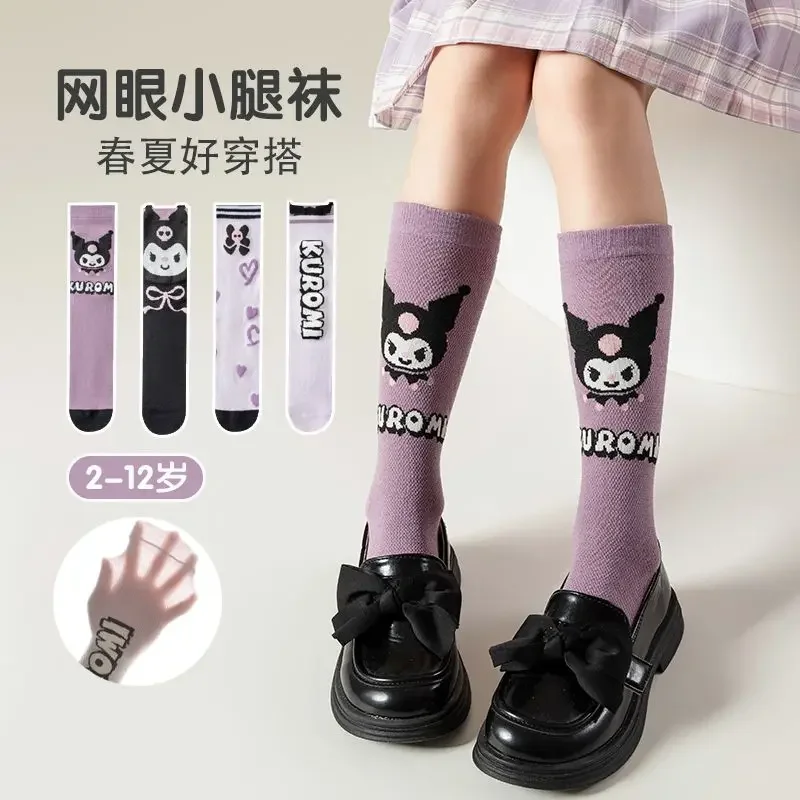 

3 шт., Детские хлопковые носки с рисунком Kuromi Anime Kawaii Sanrio