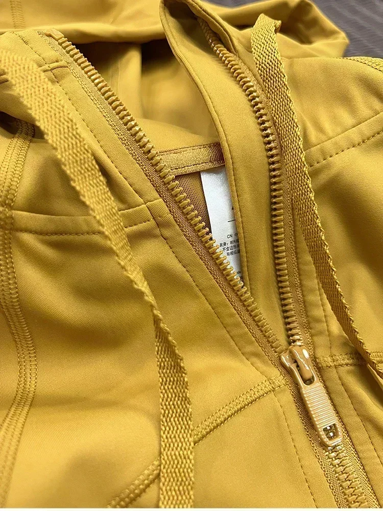 Lemon Women Yoga Define Jacket Gym Workout  Zipper Hooded Coat Running Sport Jacket Hoodies Thumb Hole Sportwear Sport Top