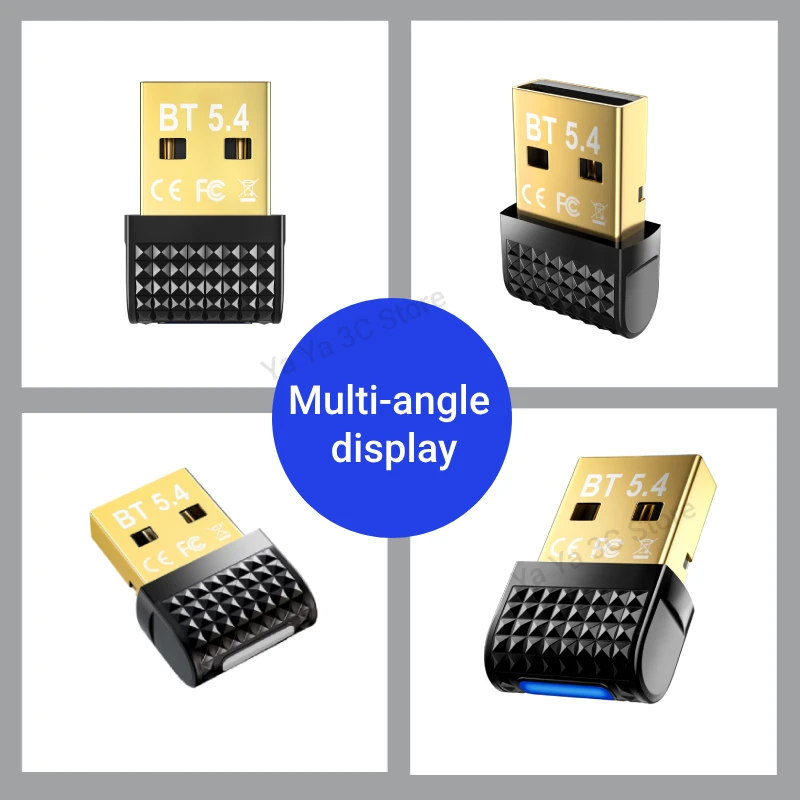 Bluetooth 5.4 Adapter USB Bluetooth 5.3 Dongle Adaptador for PC Wireless Mouse Keyborad Music Audio Receiver USB Transmitter