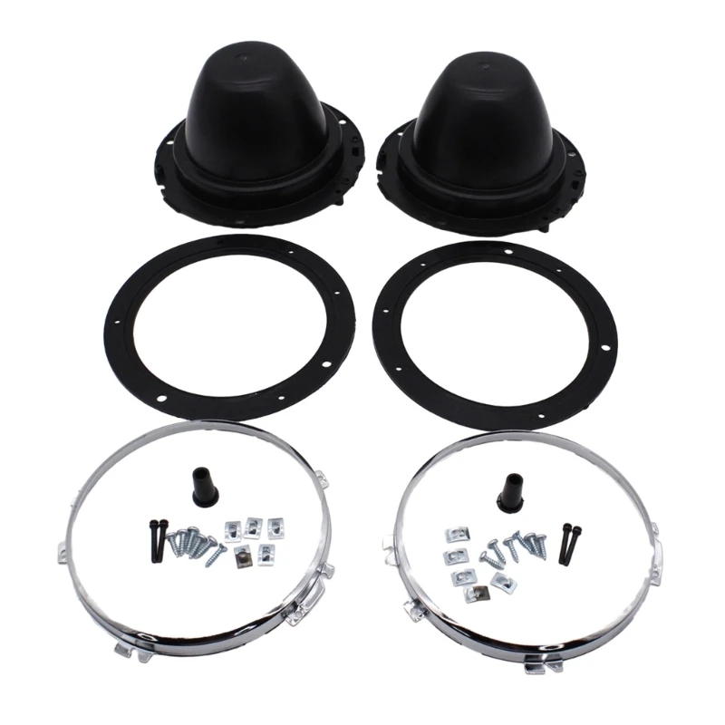 

7-дюймовый круглый абажур с резиновым уплотнением и хромированными крепежными кольцами, современный стильный набор абажуров для