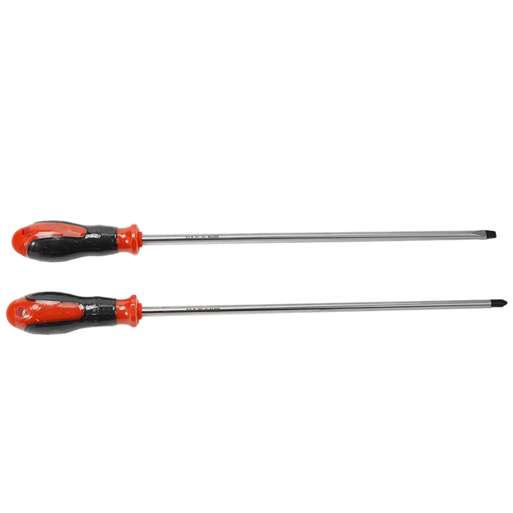 12-Inch Slotted Screwdriver with Ergonomic Rubber Handle