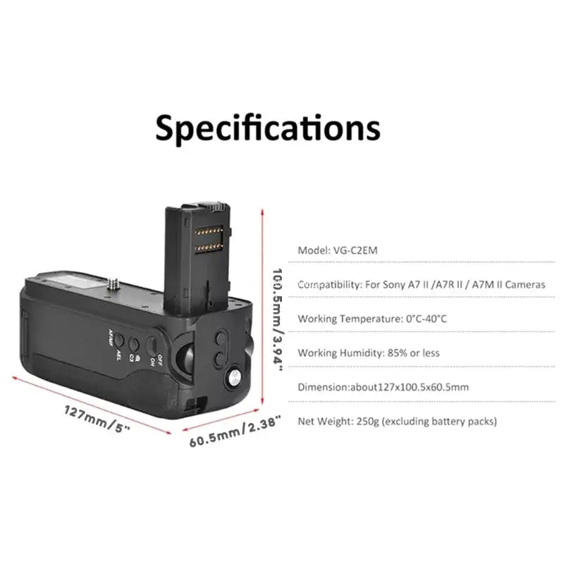 A7M2 Battery Grip VG-C2EM Vertical Grip for Alpha 7II A7II A7II A7M2 ILCE-7M2