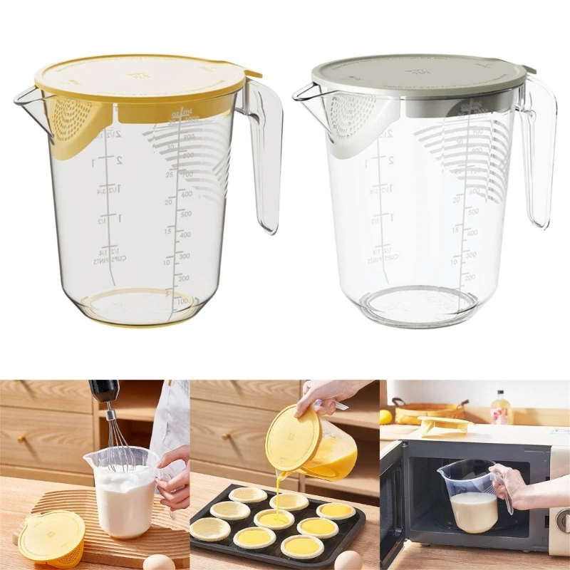 

Versatile Filtering Cup Plastic Measuring Cup with Scale Eggs Liquid Filter Cups