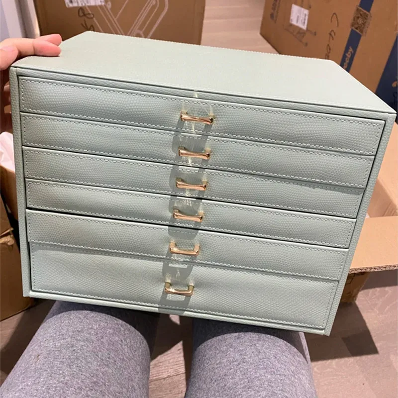 Big Size Jewelry Box Drawer Ring Necklace Earrings Jewelry Boxes Organizer Bangles Tray Display Accessories Separator Storage
