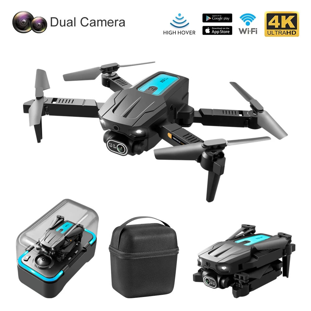 LS XT3 mini drone 2.4G anti-signal interference 4K HD dual lens 3-way obstacle avoidance foldable quad children's aircraft toy drone quadcopter