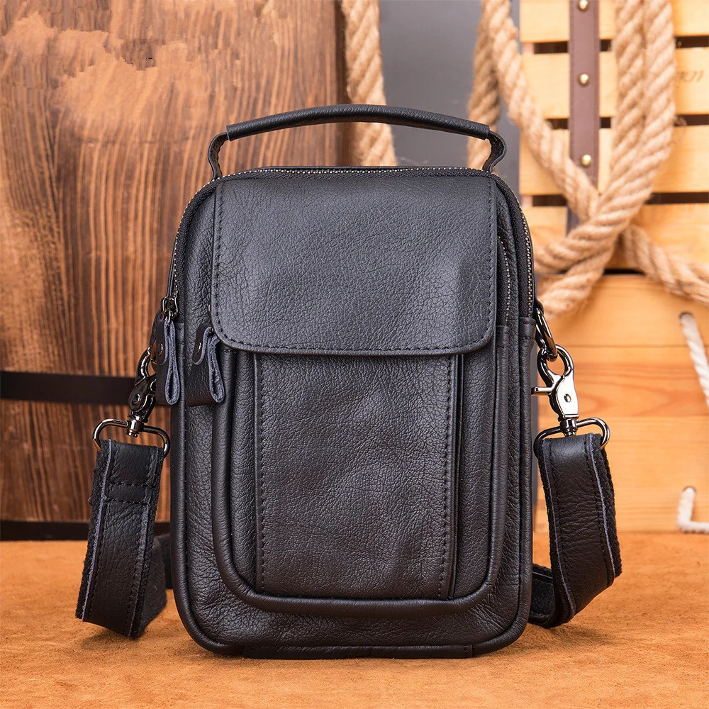

Men's Flap Messenger Bag Large Capacity Real Leather Bag Men's Phone Bag Single Shoulder Bag Male Crossbody Bag for man