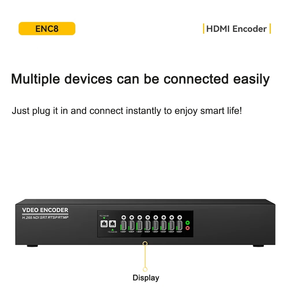 Link Pi ENC8 4K-HDMI Video Codec 8-channel HDMI Encoder 4K Decoder SRT NDI vMix