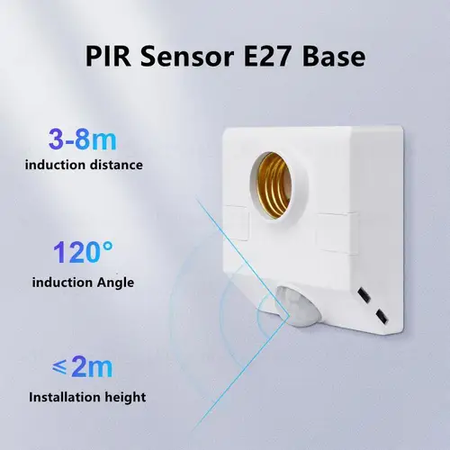 스마트 110V-240V 60W PIR 유도 적외선 모션 센서 E27 LED 램프베이스 홀더 조명 제어 스위치 전구 소켓 어댑터 3
