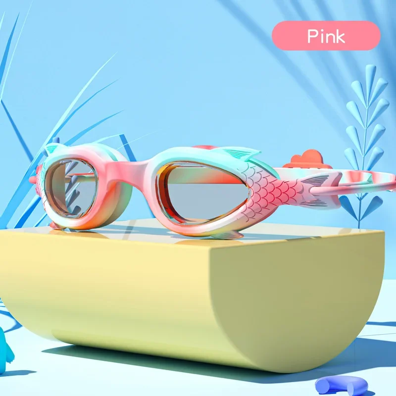 Kids Fish Swimming Goggles with Fish Silicone Cap for Boys and Girls Waterproof and Anti-fog Clear Vision Professional Water 5