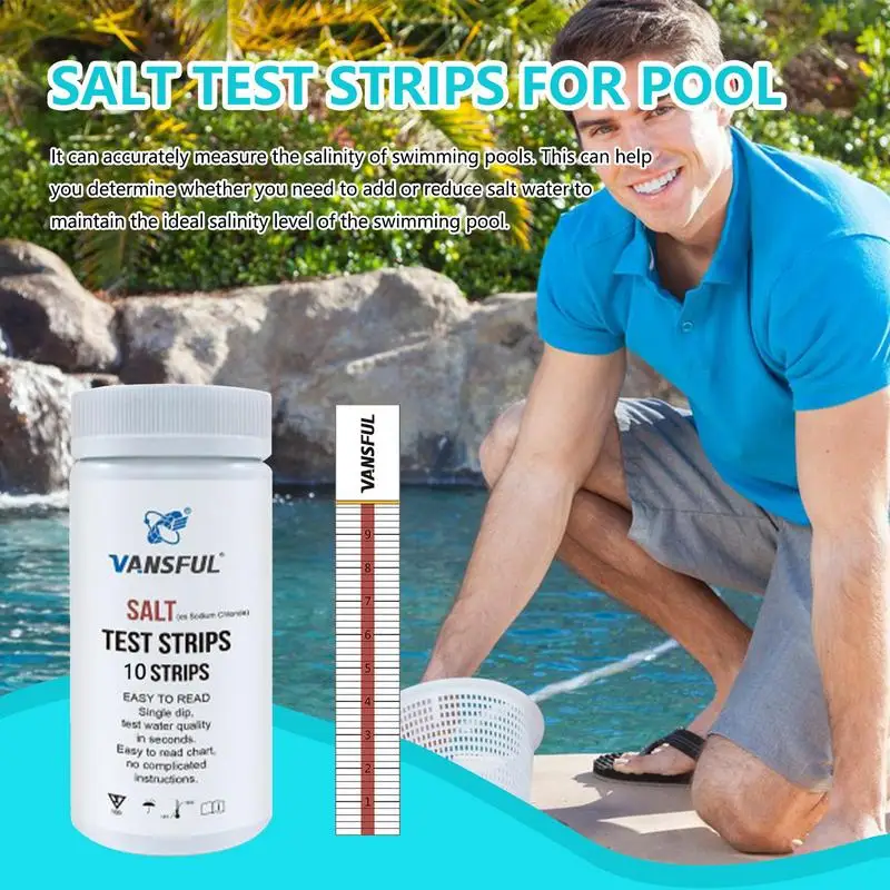 Pool Salt Test Strips Swimming Pool Saltwater Detection Strips Multi-Purpose Water Testing Tool For Water Hot Tub Spa Swimming water quality test kit