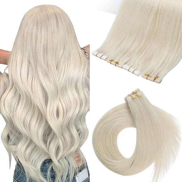 Moresoo Injection Tape in Human Hair Extensions Real Human Hair 12 Months Virgin Injected Tape in Extensions