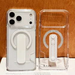 Transparent Luxury Card Holder with Shockproof Acrylic Design - iPhone 15 (White)