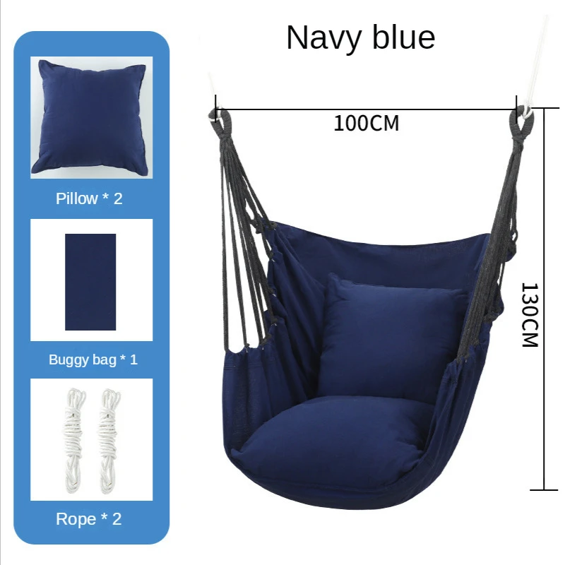 Camping Hammock Outdoor Hammock Swing Hammock Swing Chair Hanging Swing Canvas Hanging Chair College Student Dormitory Hammock with Pillow Indoor Camping Swing Adult Leisure Chair