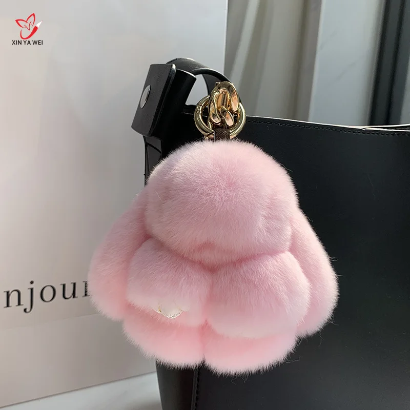 Portachiavi a forma di cuore in peluche per borsa