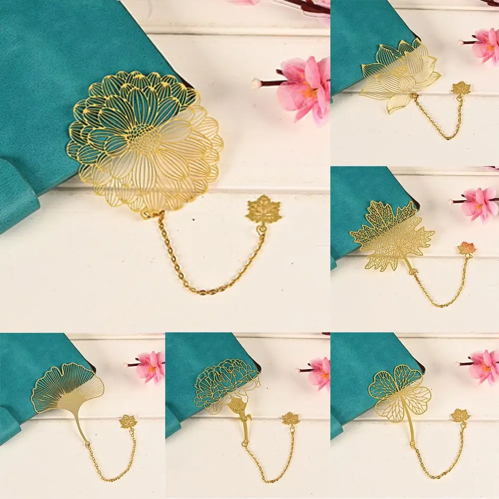 

Считыватели, винтажные закладки для страниц ручной работы, персонализированные маркеры для книг, золотые полые закладки, листья, закладки с цепочкой