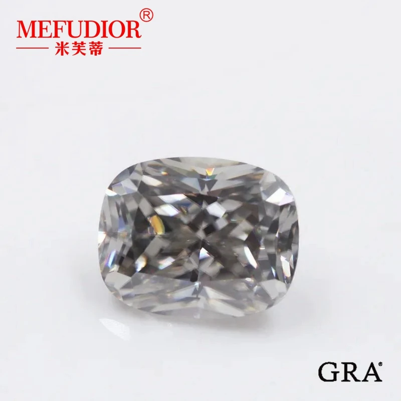 

Gray Color VVS1 Moissanite Loose Stone Diamond Cushion Cut Pass Diamond Tester With GRA Certified