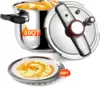Cooker 10 QT, Stainess Steel Pressure Canner 10 Quart, Explosion-Proof Cookware, Rotating Lock/Unlock Lid, One-handed lid openin 1