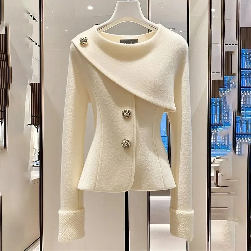 Spring Autumn Chic Jacket 2025 Women's Overcoat Fashion Sweet Slim Single Breasted Casual Professional Coat Outwear Tops