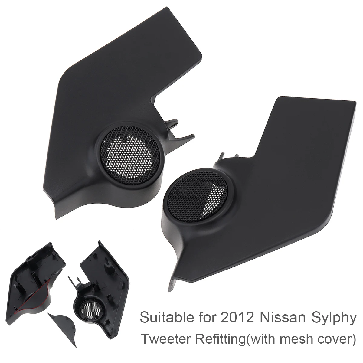 ABS Plastic Materia Hifi System Tweeter Horns Cover  Fit for Nissan 2012  Refitting Installation Front Door Speaker Adapter Kit