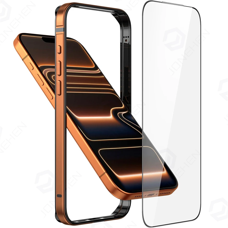 Enhanced Hybrid Silicone and Aluminum Protective Phone Case with HD Screen Protector