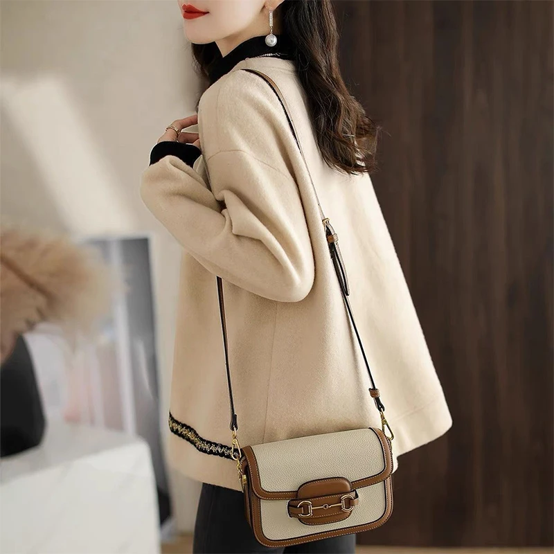 Autumn Winter Fake Two Pieces Patchwork Thick Sweatshirt Female Loose Casual High Collar Pullovers Women Fashion All-match Top