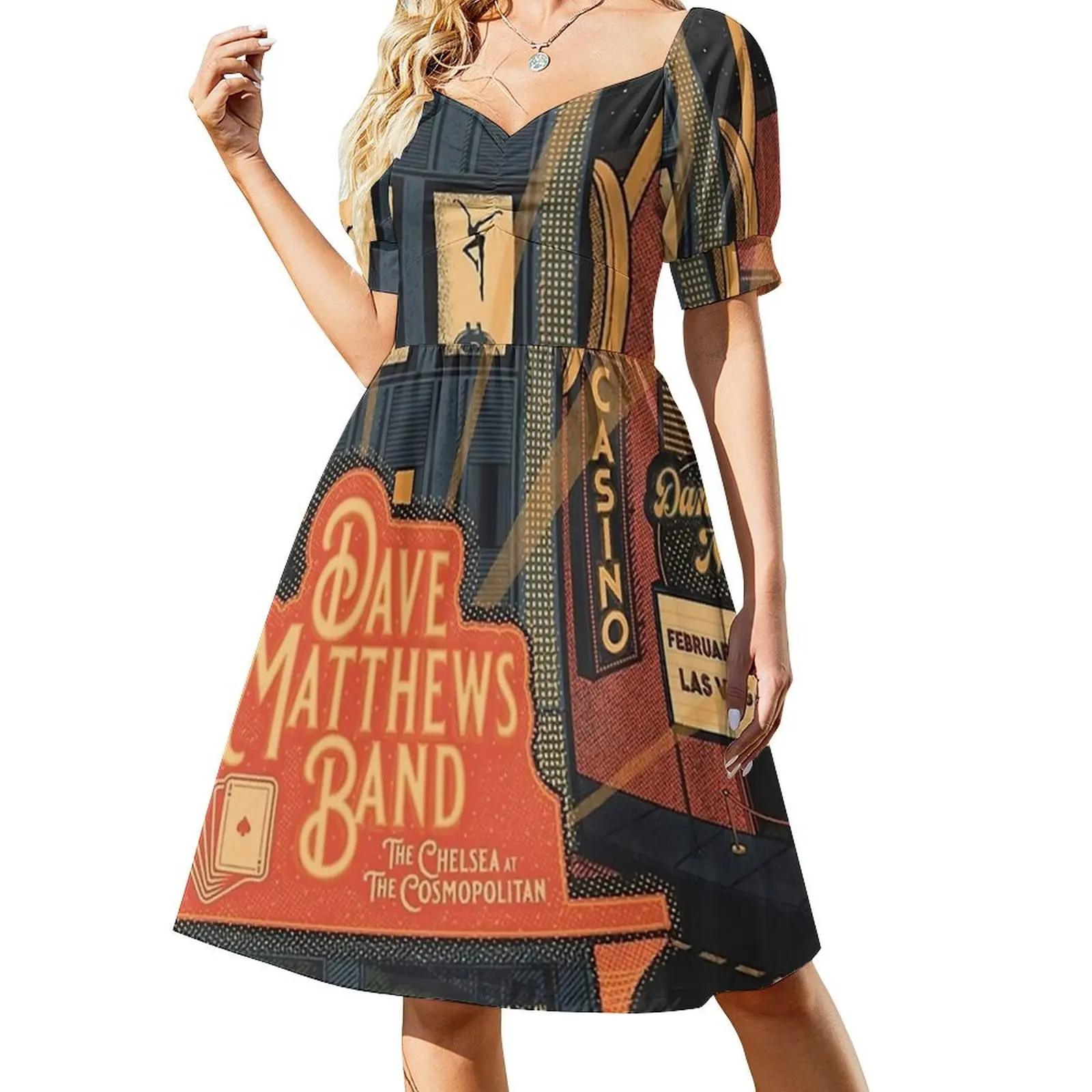 Vestido de manga corta de DAVE MATEWS para mujer, ropa de verano, vestido de mujer