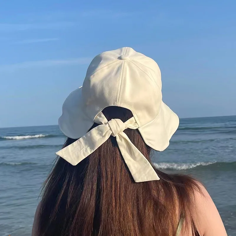 

Солнцезащитная и Солнцезащитная шляпа для детей, летняя УФ-защита и блокировка лица для езды на велосипеде, Солнцезащитная шляпа, Рыбацкая шляпа в форме банта,