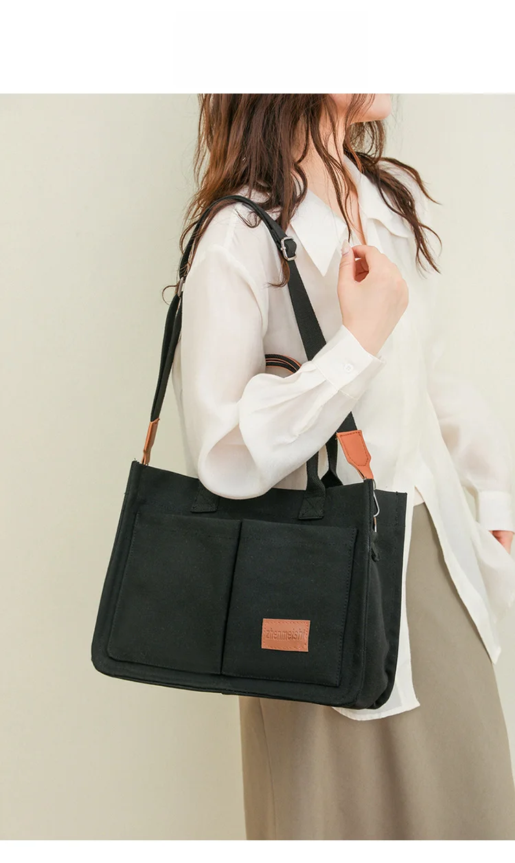 Fashionable Women's Canvas Shoulder Bag Retro Large Capacity Bag_voghion.com