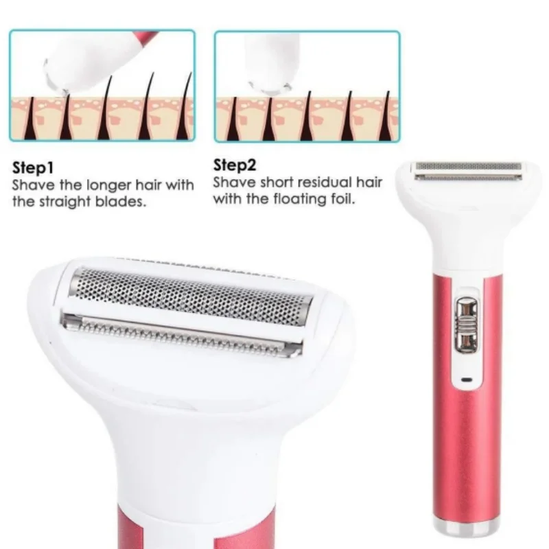 5 in 1 Electric Female Shaver Intimate Care Women's All-in-One Armpit Hair Private Pubic Leg Hair Trim and Shaving 4