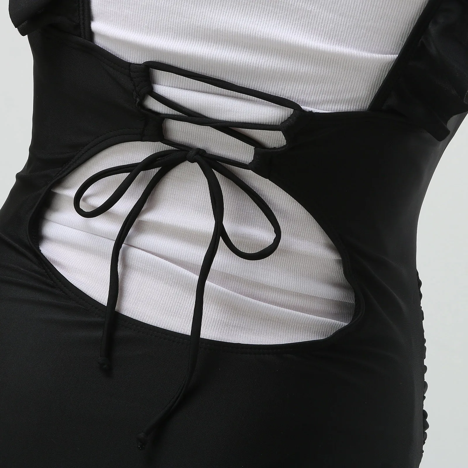 Maternity Swimsuit One Piece Ruffle V Neck Swimwear Lace Up Back Bathing Suit Monokini Maternity Beach Bikini Pregnancy Swimwear