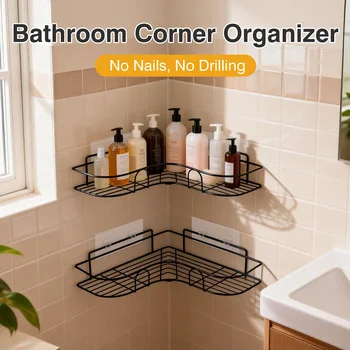 No-Drill Triangle Bathroom Shelf 1