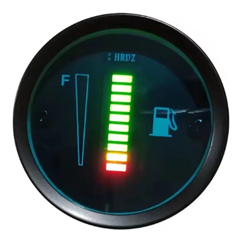 자동차 연료 레벨 미터 게이지 52mm 범용 24V 오토바이용 8 LED 조명 디스플레이