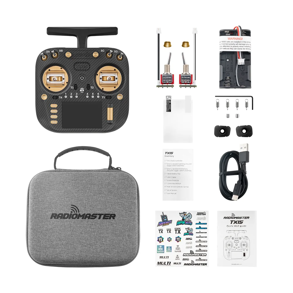 RadioMaster TX15 Max Radio Controller 3.5inch IPS Touchscreen ExpressLRS With AG02 CNC Hall Gimbal Built-in Gyro Microphone 4