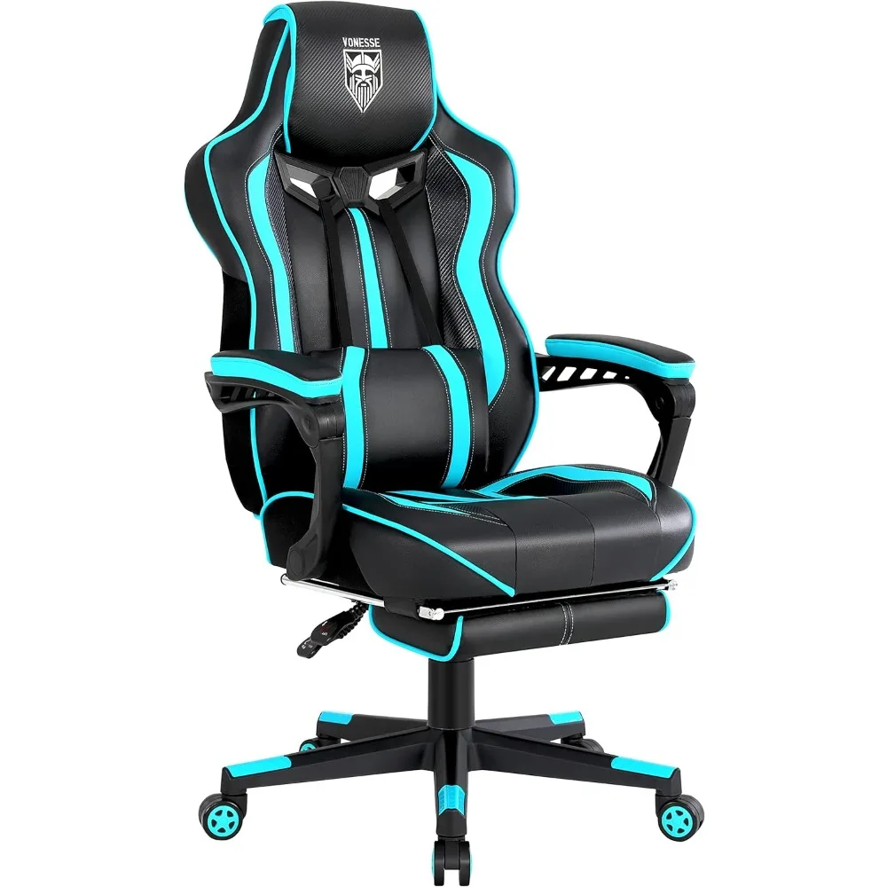 Vonesse Gaming Chair for Adults Gaming Chairs with Footrest Reclining Ergonomic Gamer Chair with Massage Computer Game Chair