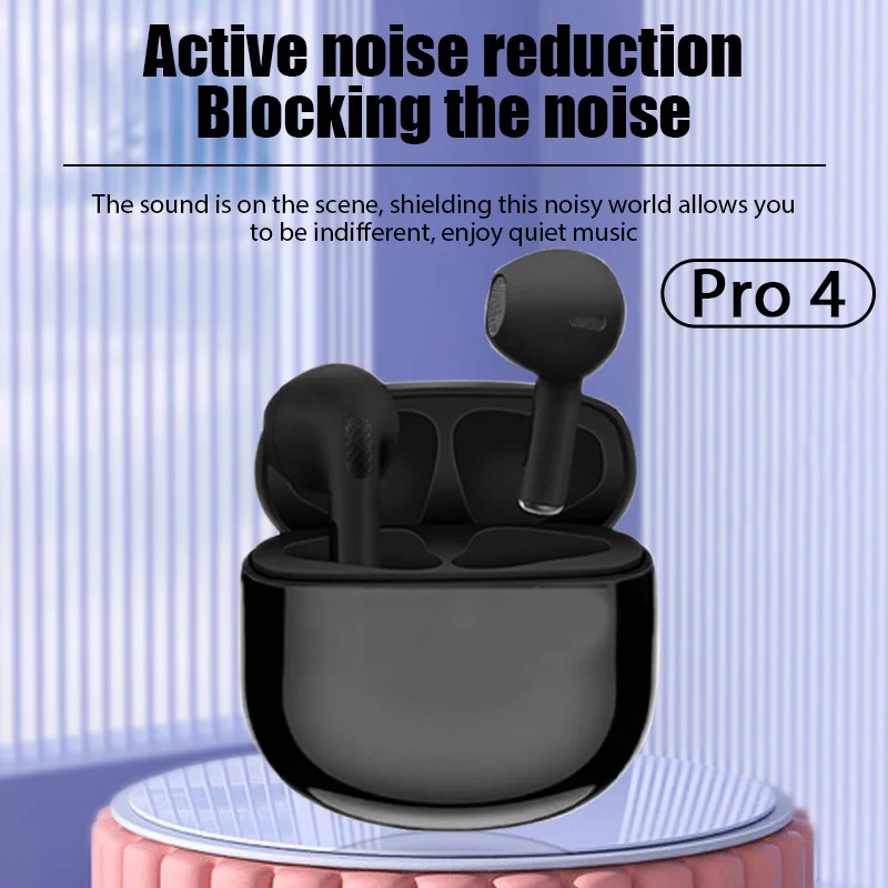 2023 TWS 에어 프로 4 폰 블루투스 이어폰, 마이크 터치 컨트롤 무선 헤드폰, 무선 블루투스 헤드셋 프로 4 이어버드