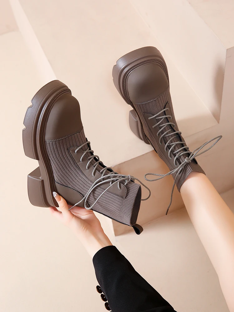 

Белые ботильоны с круглым носком, зимняя обувь для женщин, женские ботинки со шнуровкой, низкие женские ботильоны 2023, Осенняя обувь в стиле "Лолита" из хлопка