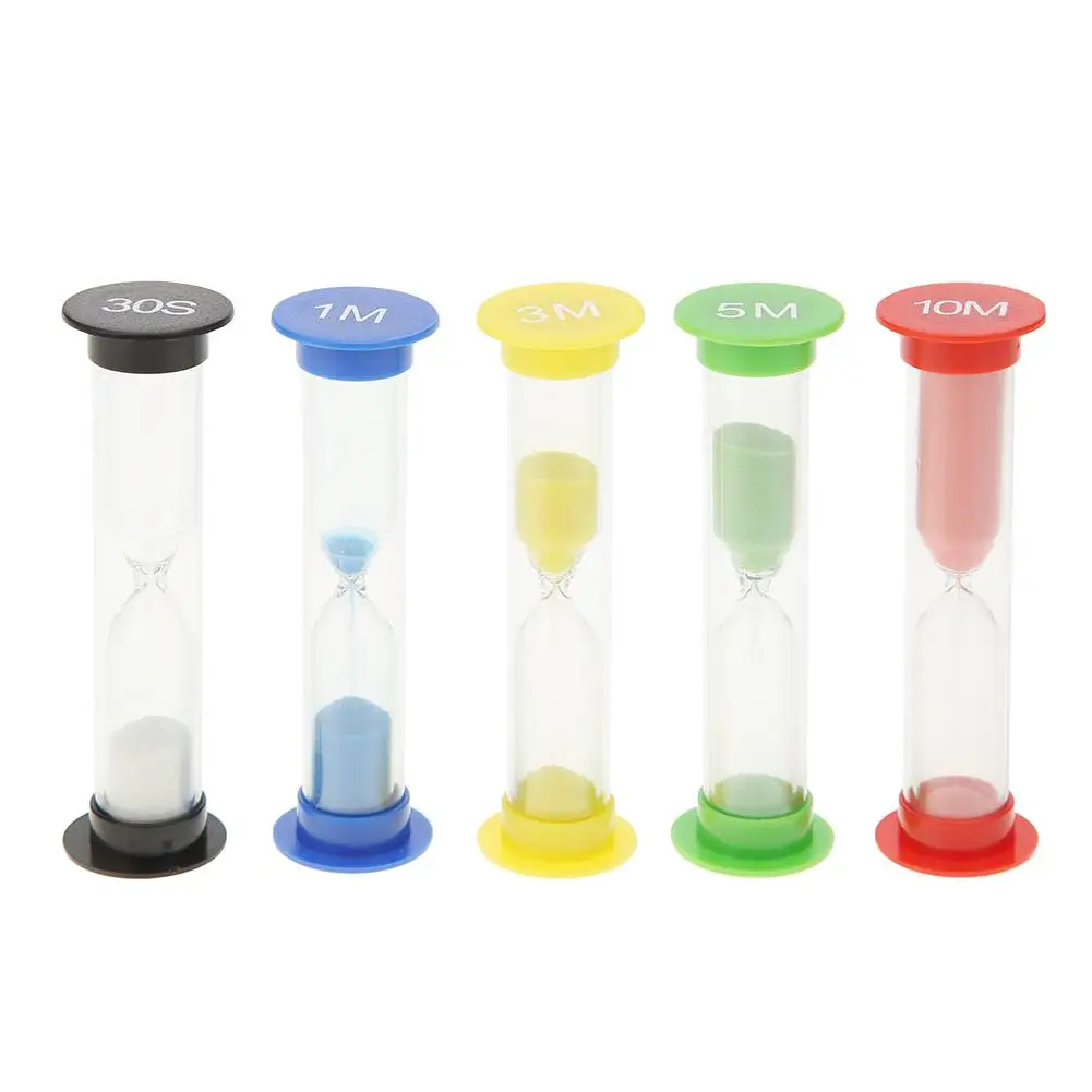 6pcs/set Minute Timer Hourglass Sand Clock 1/3/5/10/15/30min Clock Desktop Ornament Children Gift Sand Timer for Cooking Count 