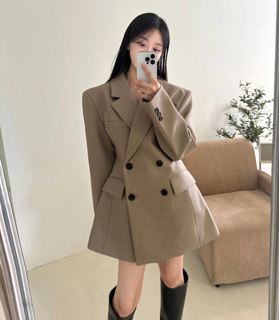 Autumn New Elegant Blazer Coats for Women Long Sleeve Office Lady Korean Fashion Casual Loose Street Trends Solid Blazers Jacket
