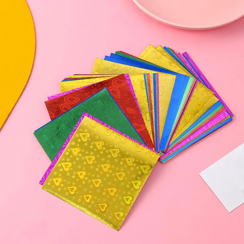 

50Pcs Colorful Square Origami Paper Mixing Set Handmade Paper Cranes Shining Origami Paper DIY Craft Folded Paper Scrapbooking
